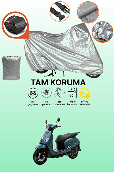 dokaca Gray Rear Bag Compatible Sym Fiddle Iv 125 Compatible Motorcycle Tarpa...