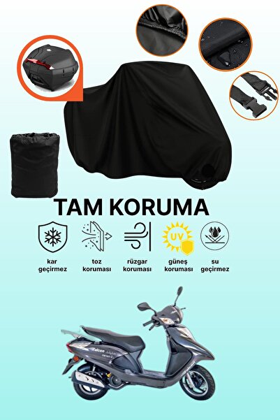 dokaca حقيبة خلفية سوداء متوافقة مع فالكون دولفين 100 EFI، غطاء دراجة نارية م...