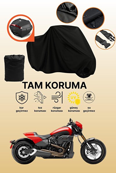 dokaca حقيبة خلفية سوداء متوافقة مع هارلي ديفيدسون سوفتيل FXDR 114، غطاء دراجة نارية متوافق، غطاء واقي