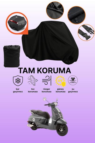 dokaca Black Rear Bag Compatible Peugeot Django 50 Compatible Motorcycle Canv...