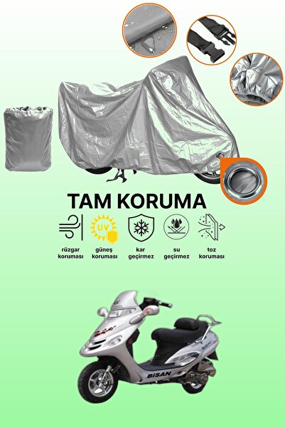 dokaca Gray Lock Compatible Bisan Pacific 125 Compatible Motorcycle Cover, Pr...