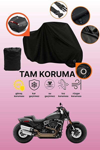 dokaca غطاء حماية أسود متوافق مع حقيبة الخلفية من هارلي ديفيدسون سوفتيل فات بوب