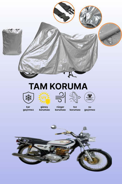 dokaca Gray Kuba Cheetah 125 Compatible Motorcycle Tarpaulin, Protective Cove...