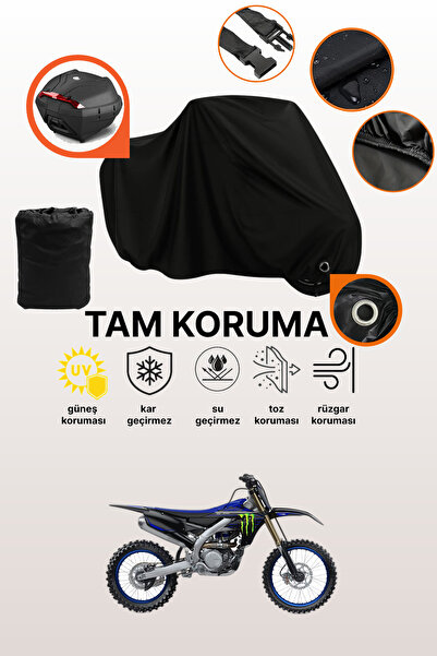 dokaca حقيبة خلفية سوداء وقماش متوافق مع دراجة نارية ياماها YZ 450 F