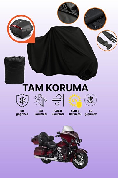 dokaca حقيبة خلفية سوداء متوافقة مع هارلي ديفيدسون CVO Ultra Limited، غطاء در...