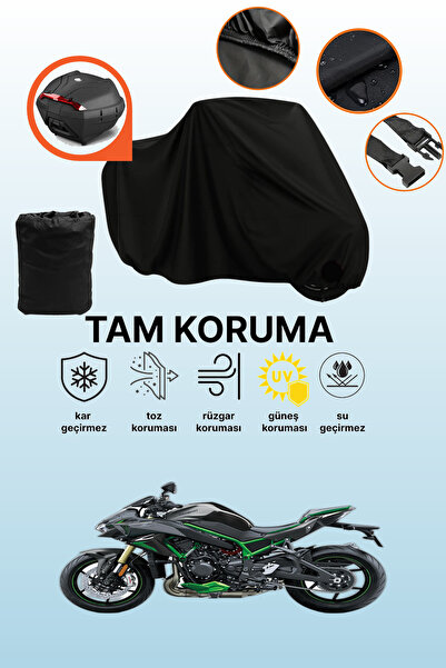 dokaca حقيبة خلفية سوداء متوافقة مع غطاء دراجة نارية متوافق مع Kawasaki Z H2 ...