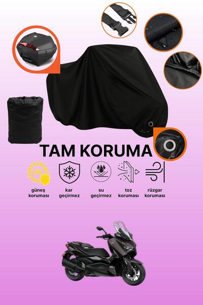 dokaca حقيبة خلفية سوداء متوافقة مع ياماها X-Max 300 Tech Max، غطاء دراجة نار...