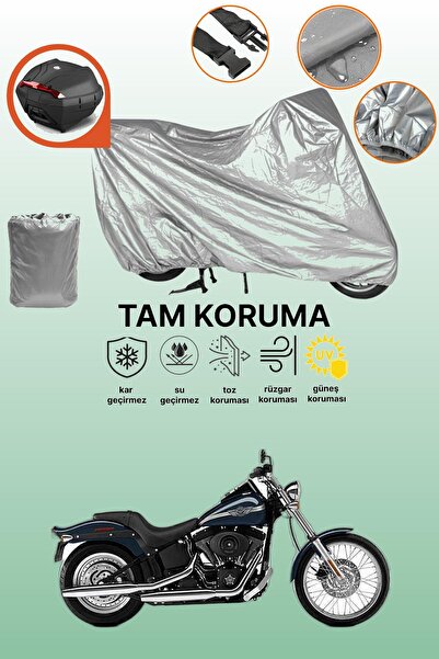 dokaca حقيبة خلفية رمادية متوافقة مع دراجة نارية هارلي ديفيدسون سوفتيل نايت ترين FXSTBI المتوافقة مع الدراجات النارية