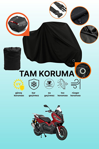 dokaca Black Lock and Tail Bag Compatible Kanuni Seha 150 Compatible Motorcyc...