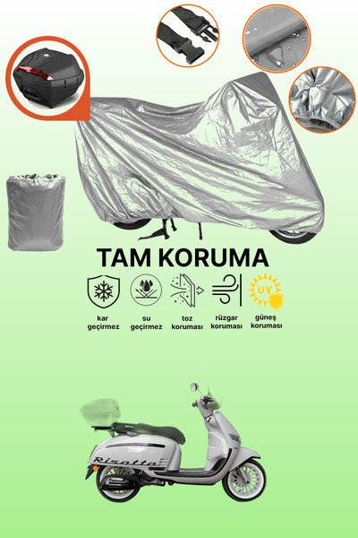 dokaca حقيبة خلفية رمادية متوافقة مع يوكي ريزوتو 50، غطاء واقي متوافق مع المحرك