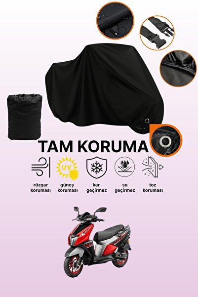 dokaca Siyah Kilit Uyumlu TVS Ntorq 125 Uyumlu Motosiklet Brandası, Koruyucu ...