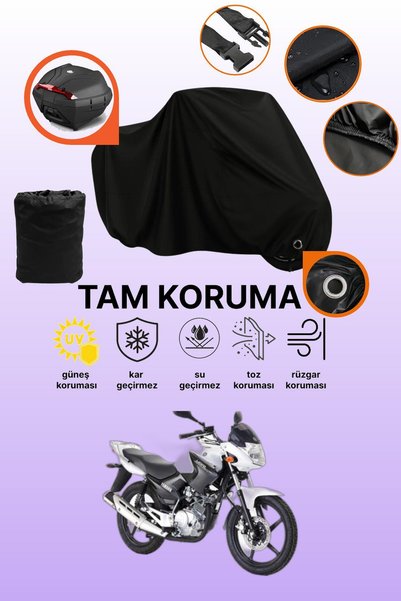 dokaca حقيبة خلفية سوداء متوافقة مع ياماها YBR 125 ESD، غطاء دراجة نارية متوا...