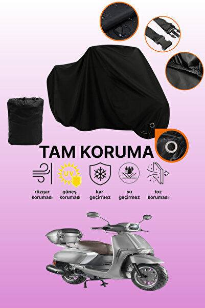 dokaca Black Lock Compatible Motolux Americano 125 Compatible Motorcycle Tarp...