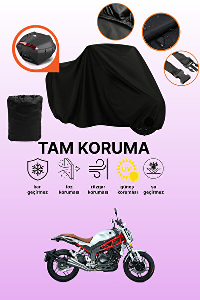 dokaca Black Rear Bag Compatible Rks Rs 400 Compatible Motorcycle Tarpaulin, ...
