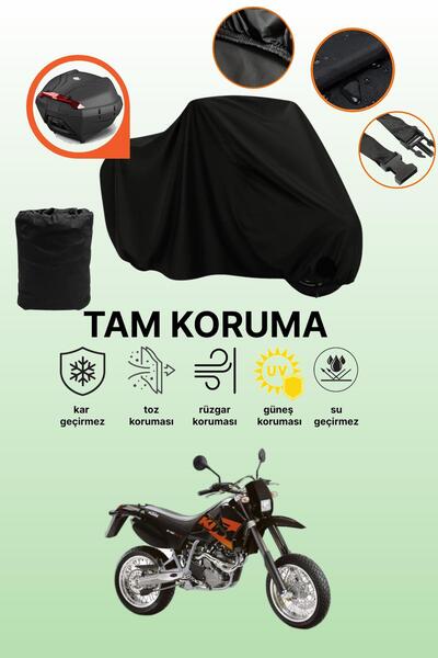 dokaca حقيبة خلفية سوداء متوافقة مع KTM 640 LC4، غطاء دراجة نارية متوافق، غطا...