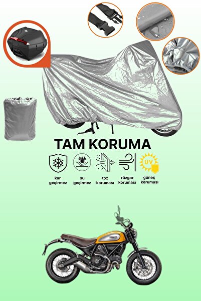 dokaca حقيبة خلفية رمادية متوافقة مع دراجة دوكاتي سكرامبلر الكلاسيكية، غطاء واقي