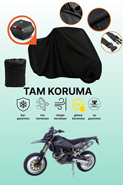 dokaca Black Rear Bag Compatible Husqvarna Sm 610 Compatible Motorcycle Tarpa...