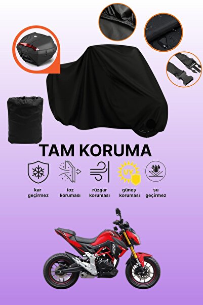 dokaca Black Rear Bag Compatible Rks Rn 180 Compatible Motorcycle Tarpaulin, ...