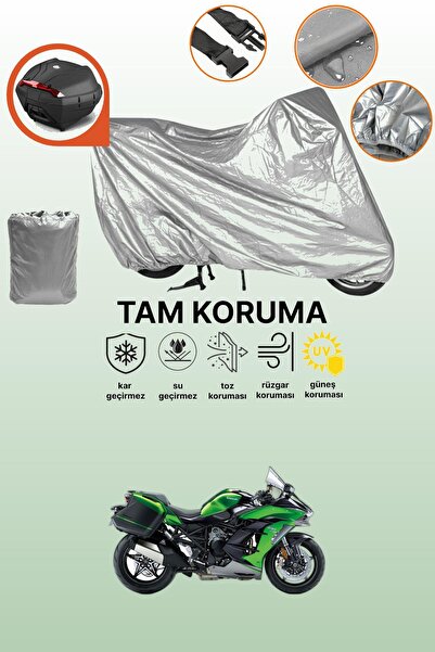 dokaca حقيبة خلفية رمادية متوافقة مع غطاء المحرك المتوافق مع Kawasaki Ninja H...