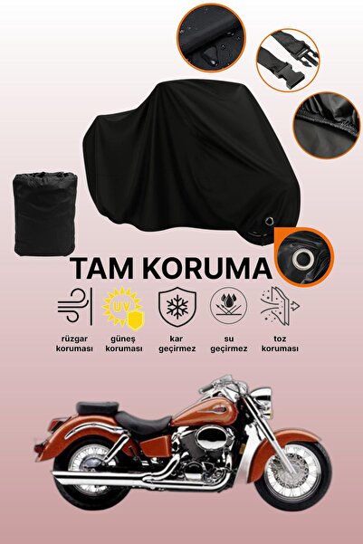 dokaca غطاء دراجة نارية متوافق مع هوندا VT 750 شادو ACE، غطاء واقي أسود اللون