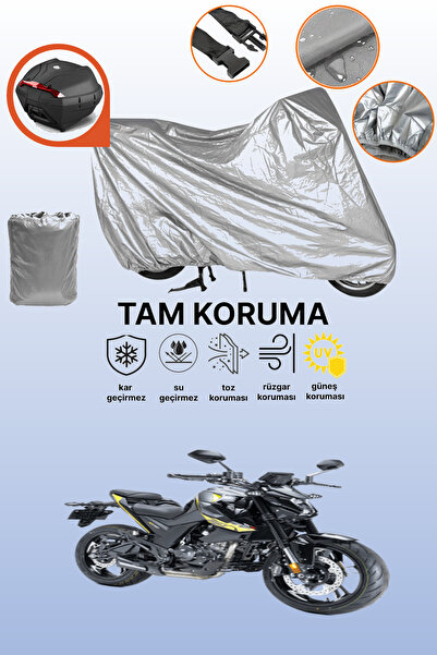 dokaca Rks Rz 125 Compatible Motorcycle Tarpaulin Compatible with Grey Rear Bag