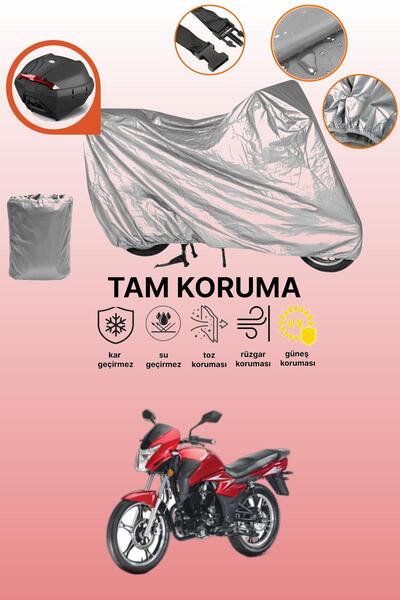 dokaca Gray Rear Bag Compatible Kanuni S125T Compatible Motorcycle Cover, Pro...