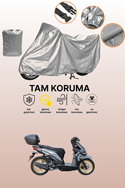 dokaca غطاء دراجة نارية متوافق مع روت يوكي 110 باللون الرمادي، غطاء واقي، غطاء محرك