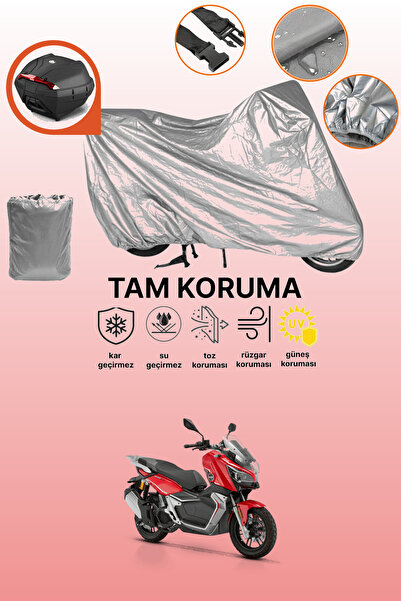 dokaca Gray Rear Bag Compatible Rks Reale 125X Compatible Motorcycle Tarpauli...