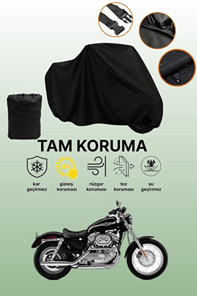 dokaca غطاء محرك متوافق مع هارلي ديفيدسون سبورتستر XL883 باللون الأسود، غطاء واقي، غطاء للدراجات النارية