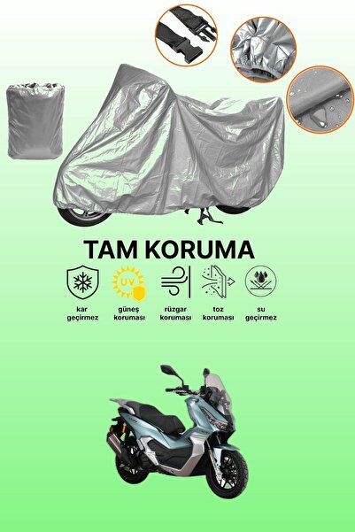 dokaca Gray Arora Beatrix Compatible Motorcycle Tarpaulin, Protective Cover, ...