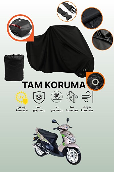 dokaca Black Lock and Tail Bag Compatible Bisan Teos 125 Compatible Motorcycl...