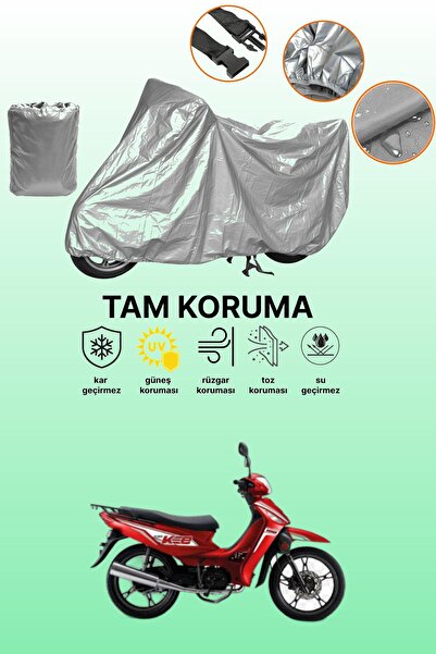 dokaca غطاء دراجة نارية رمادي متوافق مع Kuba KEE 100، غطاء واقي، غطاء للمحرك