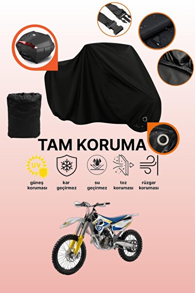 dokaca غطاء دراجة نارية متوافق مع Husqvarna FC 250 مع قفل أسود وحقيبة خلفية، ...