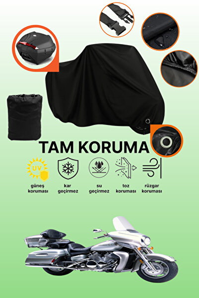 dokaca غطاء حماية أسود متوافق مع Yamaha Venture Royal متوافق مع الدراجات النا...