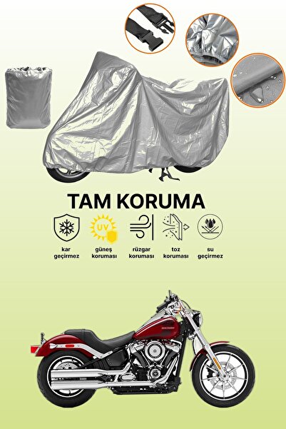 dokaca غطاء دراجة نارية رمادي اللون متوافق مع هارلي ديفيدسون سوفتيل لو رايدر، غطاء واقي، غطاء للمحرك