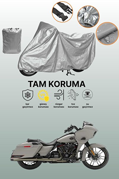 dokaca غطاء دراجة نارية رمادي اللون متوافق مع هارلي-ديفيدسون CVO رود جلايد، غ...