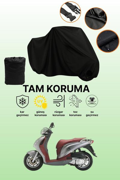 dokaca غطاء محرك متوافق مع هوندا PS 150i باللون الأسود، غطاء واقي، غطاء للدرا...