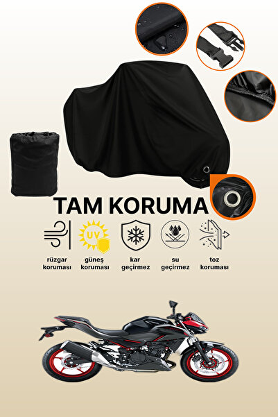 dokaca غطاء دراجة نارية متوافق مع كاواساكي Z 500 SE، غطاء واقي أسود اللون
