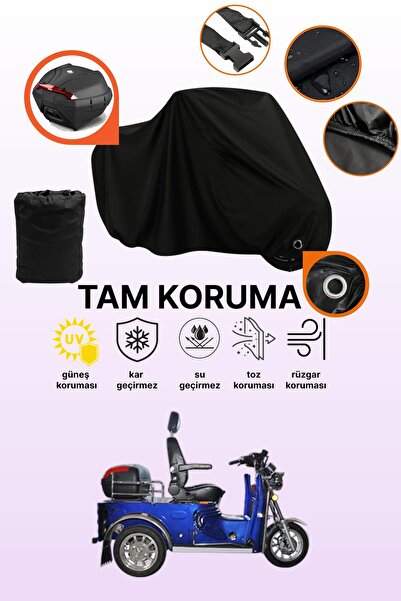 dokaca Black Rear Bag and Lock Compatible Yuki Yk-25 Pony Compatible Motorcyc...