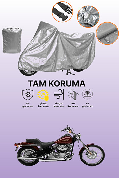 dokaca غطاء دراجة نارية رمادي اللون متوافق مع هارلي-ديفيدسون سوفتيل ستاندرد FXSTI، غطاء واقي، غطاء للمحرك