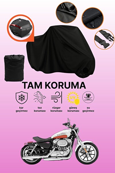 dokaca حقيبة خلفية سوداء متوافقة مع هارلي ديفيدسون سبورتستر سوبر لو XL883L غطاء حماية متوافق مع غطاء المحرك