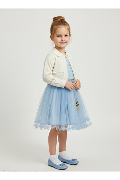 Şenkız Tricotaj pentru fete Bolero și rochie de mireasă Eid din tul