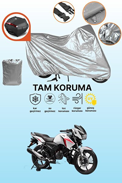 dokaca حقيبة خلفية رمادية متوافقة مع TVS Apache RTR 160، غطاء محرك متوافق، غط...