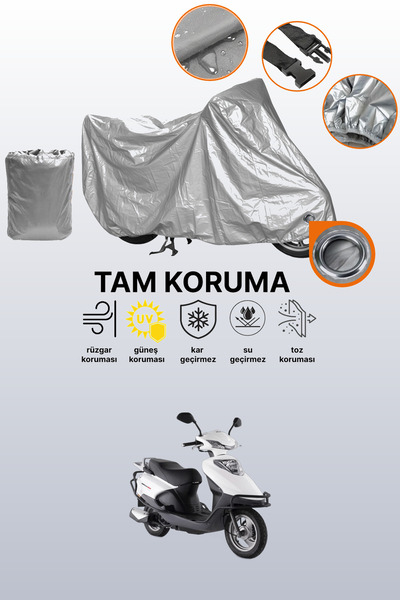 dokaca Gray Lock Compatible Kuba Gelli 125 Compatible Motorcycle Cover, Prote...