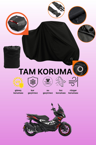 dokaca Black Lock and Tail Bag Compatible Aprilia Sr Gt 200 Compatible Motorc...