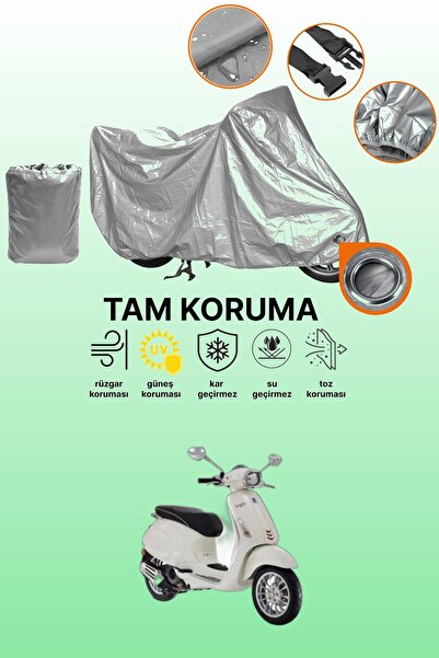 dokaca غطاء محرك متوافق مع Vespa Sprint S 50 باللون الرمادي، غطاء واقي