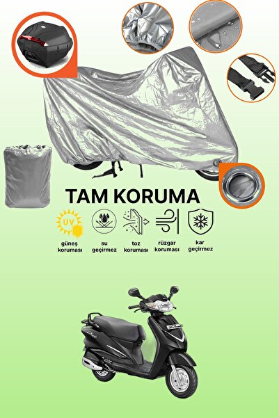 dokaca غطاء حماية رمادي اللون متوافق مع دراجة نارية هيريو دويت VX 110، غطاء ح...