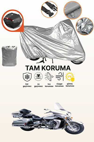 dokaca حقيبة خلفية رمادية متوافقة مع ياماها فينتشر رويال، غطاء واقي للدراجة النارية