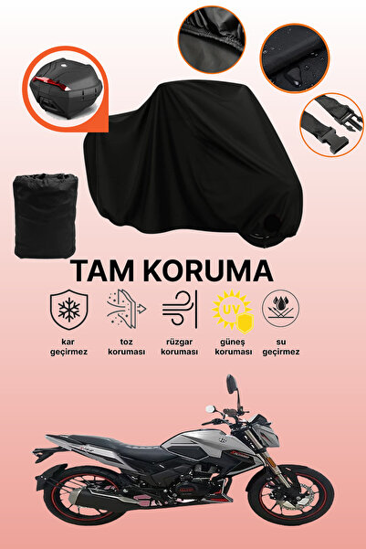 dokaca حقيبة خلفية سوداء متوافقة مع فالكون شارب 170، غطاء واقي للدراجات النارية