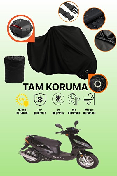 dokaca Black Lock and Tail Bag Compatible Bisan Troy 100 Compatible Motorcycl...